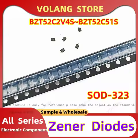 50Pcs SMD Zener Diode BZT52C2V4S WX SOD-323 0805 BZT52C2V7S-VL MARK W1 2.7V BZT52C3V0S-7-F W2 3V3 W3