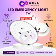 🔥Lampu Kecemasan Rumah Automatik🔥LED Emergency Light 5W LED Recessed Downlight Ceiling Lampu Emergen
