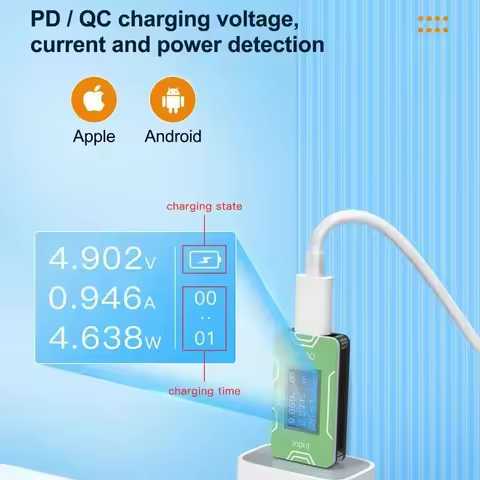 JCID CT02 PD Fast Charger Detector USB-C Adapter Voltage Current Power Tester for iPhone 11-16PM App