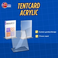 Acrylic Tentcard | Standing Brochure Qris/ | Acrylic Menu Stand & Brochure Table Display