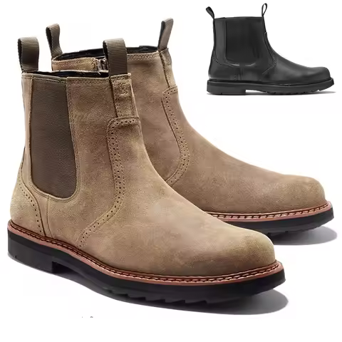 Big Size 39-48 Handmade Men Chelsea Boots Retro Leather Boots Comfortable Shoes for Commute Motorcyc