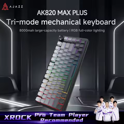 AJAZZ AK820MAX PLUS Triple-mode Wired/2.4G/Bluetooth Wireless Gaming Mechanical Keyboard with ABS Ke