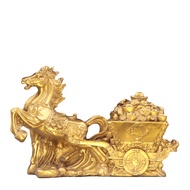 ม้ารูปปั้นม้าทองแดงกับ Yuanbao Fengshui ตกแต่งโต๊ะที่บ้านของตกแต่งนำโชค