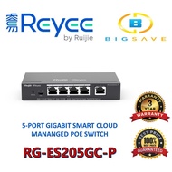 RUIJIE REYEE RG-ES205GC-P 5-PORT GIGABIT SMART CLOUD MANANGED POE SWITCH