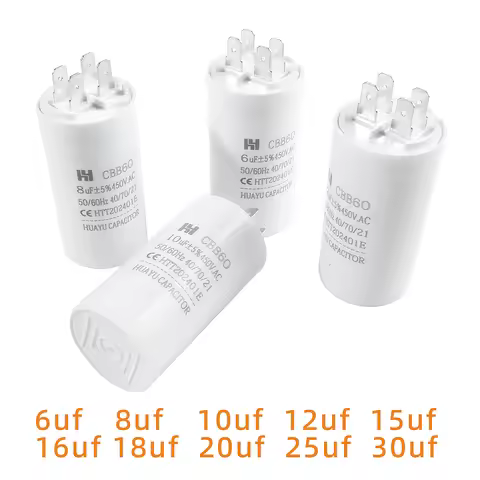 CBB60 Capacitor 450VAC Double Insert 50/60hz Electric Replacement Start Run Capacitor For Air Compre