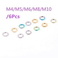 6Pcs Titanium GR5 Alloy Washer M4 M5 M6 M8 M10 Titanium Flat Washer DIN912 Titanium Spacer for Bicyc