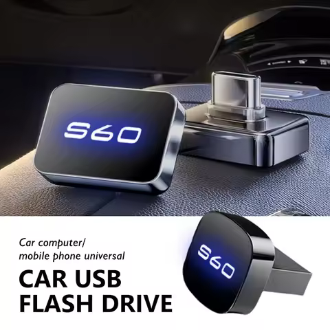 Car Dashboard Portable Storage 32GB/64GB Square USB Flash Drive For Volvo AWD C30 C70 S60 S80 S90 T6