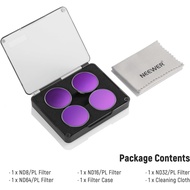 NEEWER ชุดฟิลเตอร์ ND/PL สำหรับ DJI Osmo Action 4 5 พร้อมดีไซน์เกลียว ชุดฟิลเตอร์ ND8/PL ND16/PL ND3