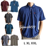 kaos kerah polos dewasa korea saku motif marmer krah bapak bapak lengan pendek allsize(xl) Polo Panj
