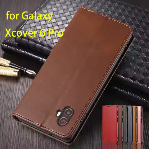 Magnetic Attraction Cover Leather Case for Samsung Galaxy Xcover 6 Pro / Xcover6 Pro Flip Case Holst