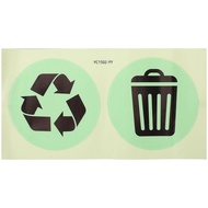 Luminous Recycle Trash Can Sticker, 1 Sheet Glow in The Dark Recycle Trash Symbols Sticker Recycle D