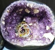 大口紫晶共生方解石洞