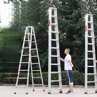 4M Industrial Aluminium Ladder - Extra Thick & Wide Steps Foldable For Home/Worksite