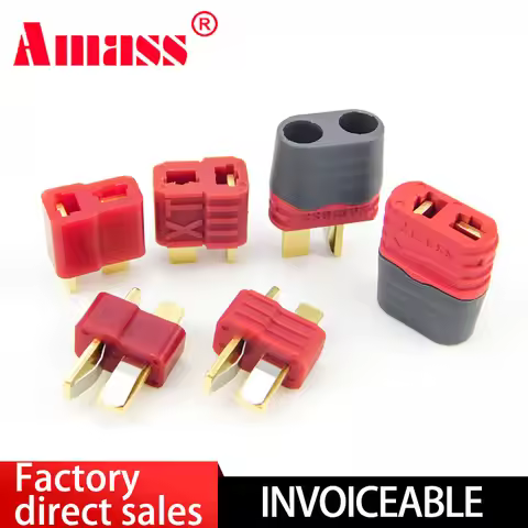 20/40/50/100Pcs new slip sheathed T plug connector 40A high current multi-axis fixed-wing model airc