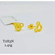 Earring gold 916 Mickey