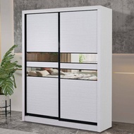 Home Elite Almari Baju Wardrobe Closet Sliding Door Anti-Jump Cabinet Living Room Bedroom Furniture 