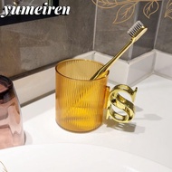 YUMEIREN Water Bottle, Ins Style Novelty Mouthwash Cup,  Transparent Water Cup Bathroom