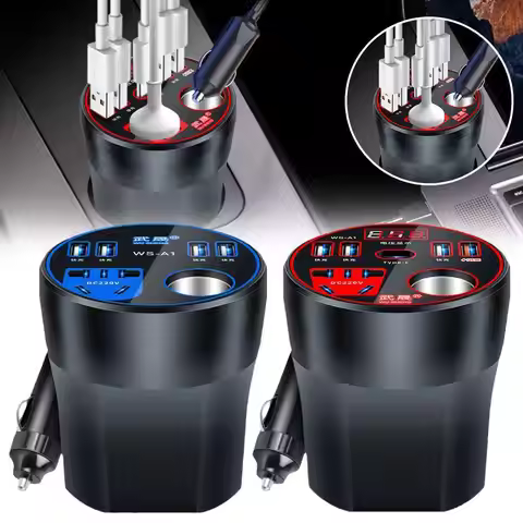 Car Power Inverter 12V/24V TO DC220V Converter Type-C Multi-function Charger Socket 120W Car Power C