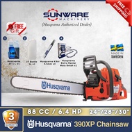 [Free Shipping] HUSQVARNA 390XP Chainsaw 24" 28" 30" Guide Bar &amp; Chain (Made in Sweden) with Free Gifts