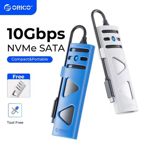 ORICO Portable M2 SSD Case NVME SATA Dual Protocol Tool Free M.2 SSD Enclosure External for NVME PCI