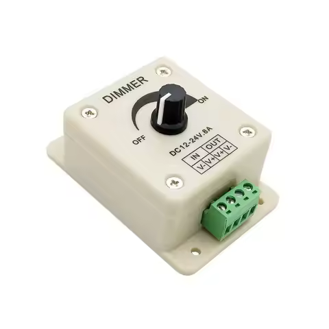 36A Monochrome Knob Dimmer 12V 24V 8ALED Rotating LED Dimmer Switch is popular in LED Controller Dim