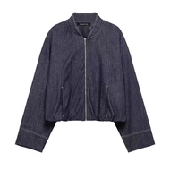 Zip up women denim jacket