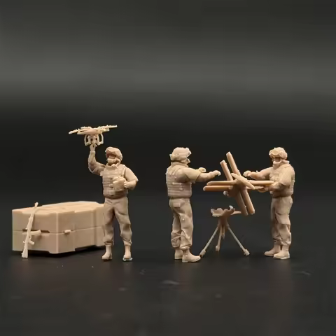 1/72 Scale Russian Zala Lancet 3 Loitering Missile and Unmanned Aerial Vehicle Operator 3 Figures Re