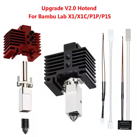 Upgrades V2 Hotend Kit For Bambu Lab P1P X1 P1S X1C Hot End Thermistor Bimetal Throat Bambulab Harde