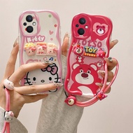 Clear 3D Cream Wave Phone Case for OPPO Reno 8Z 7Z 6Z 5G Reno 4 5 4G 5F 4F Cartoon Cute Kuromi Lotso