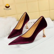 Fashion High Heels Suede High-Heeled Shoes Square Heel Woman Pumps Pointed Toe Woman Pumps
