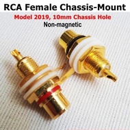 Pair RCA Female Chassis Body Socket Connector Gold
