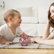 In Stock Hollow Hand Grasp Ball Teether Baby Food Grade Liquid Silicone Angel Ball Teether Manhattan