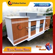 Meja tv led / tabung minimalis 32 - 43 inch modern Rak tv kekinian Bufet terbaru  "coklat putih [Ols