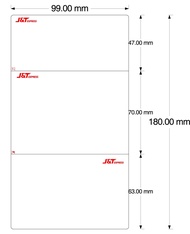 ลาเบล j&t แบบไม่มี logo 100x180 ม้วนละ 100 บาท ได้ 250 ลาเบล
