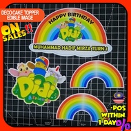 [CUSTOM NAME] Happy Birthday Cake Topper Didi & Friends Decoration Set Party Accessories Banner Hias