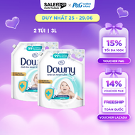 Combo 2 Nước Xả Vải DOWNY Hương Nước Hoa Cao Cấp Dịu Nhẹ Kháng Khuẩn Túi 3L
