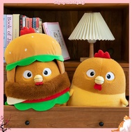 MXBEAUTY Chick Doll Throw Pillow, Animation Chicken Bessie Chick Chicken Burger Plush Toy, Removable