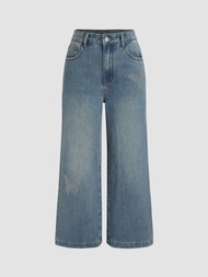 Cider Butterfly Wide Leg Jeans