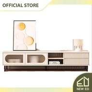Newed Living Room TV Cabinet Light Luxury Cream Style Milky White Champagne 180 x 40 x 49cm