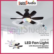 LED Fan Light with Bluetooth Speaker and E27 Base | Super Strong Wind with 3 Fan Speed and RGB Light