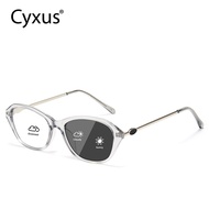 Cyxus chống Đèn xanh dương photochromic mắt mèo khung hình bướm Y2K phong cách cổ điển Kính Đọc máy