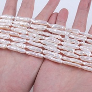 4-8mm white color natural freshwater biwa pearl strand toothpick beads for jewelry making