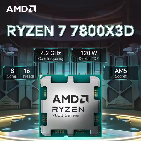 AMD Ryzen 7 7800X3D 4.2GHz 5NM L3=96M Processor 8-Core 16-Thread R7 7800X3D DDR5 120W Socket AM5 NEW