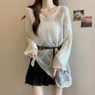 RUIHUAN | Áo Len Dệt Mạng Boho Đan Dây cho Phụ Nữ