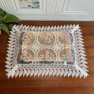 Rectangular Tea Tray Cover Cloth Double-Layer Mesh Tea Set Cup Holder Wine Glass Anti-dust Cover Tow
