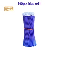 Set 100 Ruột Bút Mực gel Ngòi 0.5mm Có Thể Xóa Được Màu Xanh Dương / Đen