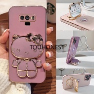 Casing Samsung Galaxy Note 9 Case Samsung Note 20 Ultra Cassing Samsung Note 8 Cases Samsung Note 10 Plus Case Samsung M31 Case Samsung M51 Case Cute Anime Cartoon Vanity Mirror Hello Kitty Holder Phone Cover Case With Metal Sheet TK