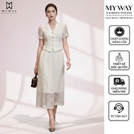 MY WAY High Quality Office Women's Lace Vest and Skirt Set 2MAB15202 2MCAB466