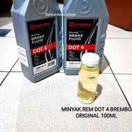 ORIGINAL BREMBO BRAKE FLUID DOT 4 100ML REPACK BREMBO PREMIUM BRAKE FLUID BRAKE HOSE FLUID MOTORCYCL