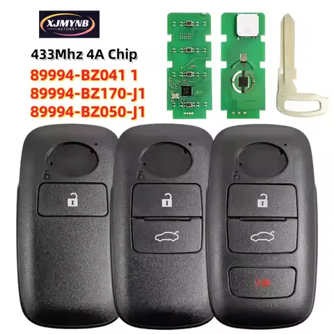 XJMYNB 433MHz 4A Chip Smart Remote Car Key Fob For Toyota Raize Yaris Cross Rocky 89994-BZ041-1 8999